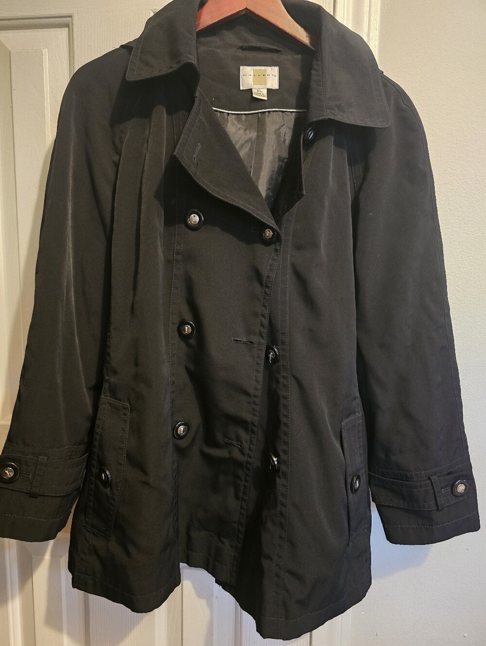 Gallery Black  Trench Coat with Classic Collar